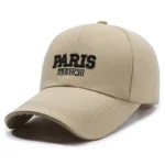 کلاه کپ اسپرت کتان مدل PARIS رنگ خاکی