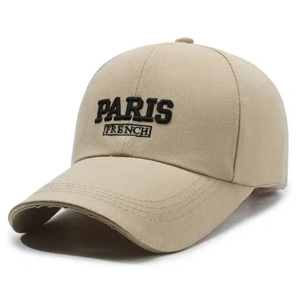 کلاه کپ اسپرت کتان مدل PARIS رنگ خاکی