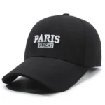 کلاه کپ اسپرت کتان مدل PARIS رنگ سفید مشکی