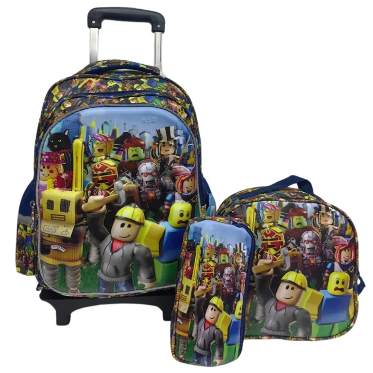 ست کیف مدرسه چرخدار پسرانه طرح برجسته روبلکس 3D