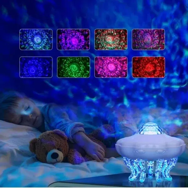 چراغ خواب طرح عروس دریایی با ریموت کنترل 4