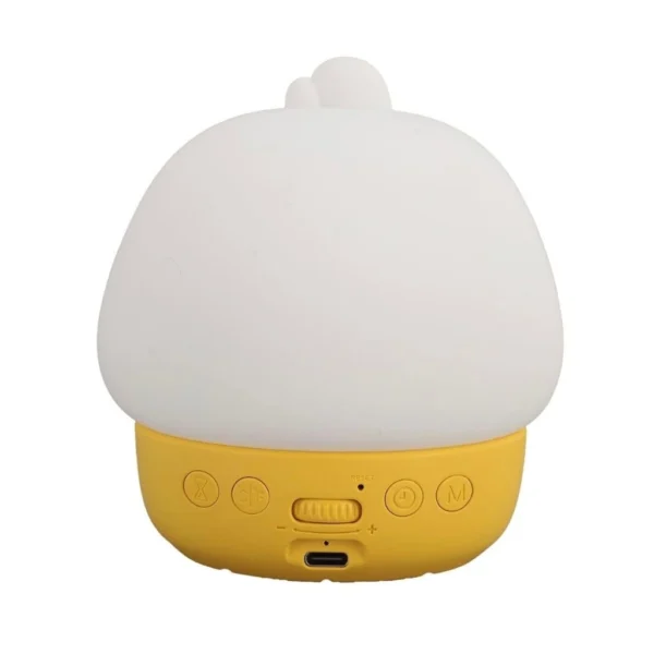 چراغ خواب سیلیکونی و ساعت زنگ دار طرح اردک با نور رنگی1
