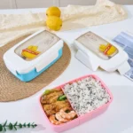 ظرف غذای دو محفظه کودک مدل کارتونی مدرسه‌ای