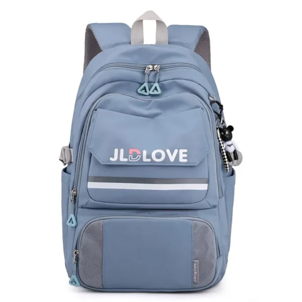کوله پشتی مدرسه ای طرح JLD LOVE-آبی تیره_2