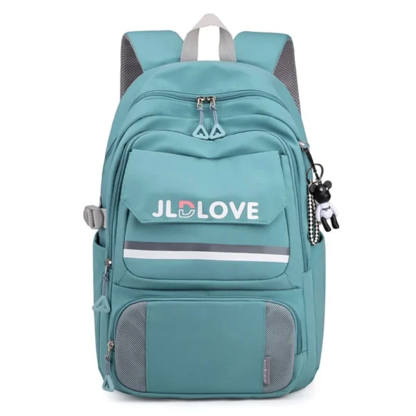 کوله پشتی مدرسه ای طرح JLD LOVE-فیروزه ای_8