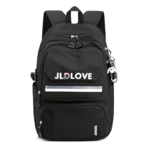 کوله پشتی مدرسهای طرح JLD LOVE -مشکی_11
