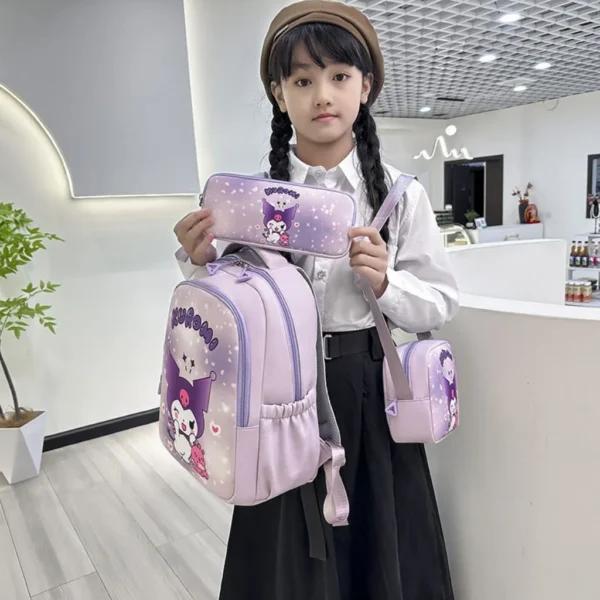 ست کیف مدرسه سه تکه کرومی بنفش