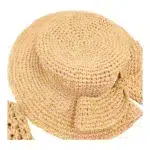 ست کیف و کلاه ساحلی دستبافت با نخ رافیا لمه2
