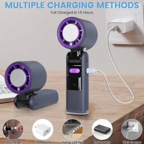 پنکه دستی شارژی با صفحه نمایش دیجیتال مدل K801-12