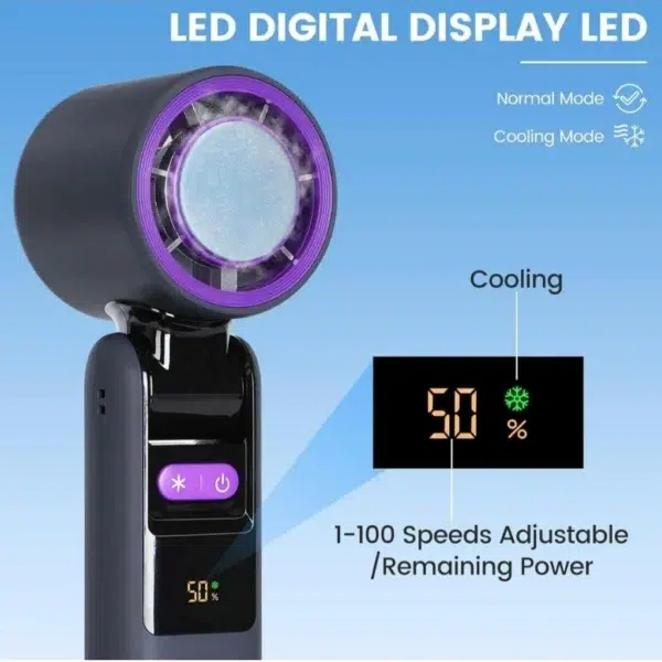 پنکه دستی شارژی با صفحه نمایش دیجیتال مدل K801-13