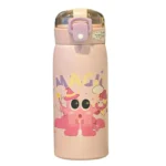 قمقمه نی دار استیل طرح باب اسفنجی و دوستان گنجایش 350ML کد 1374 - Image 3