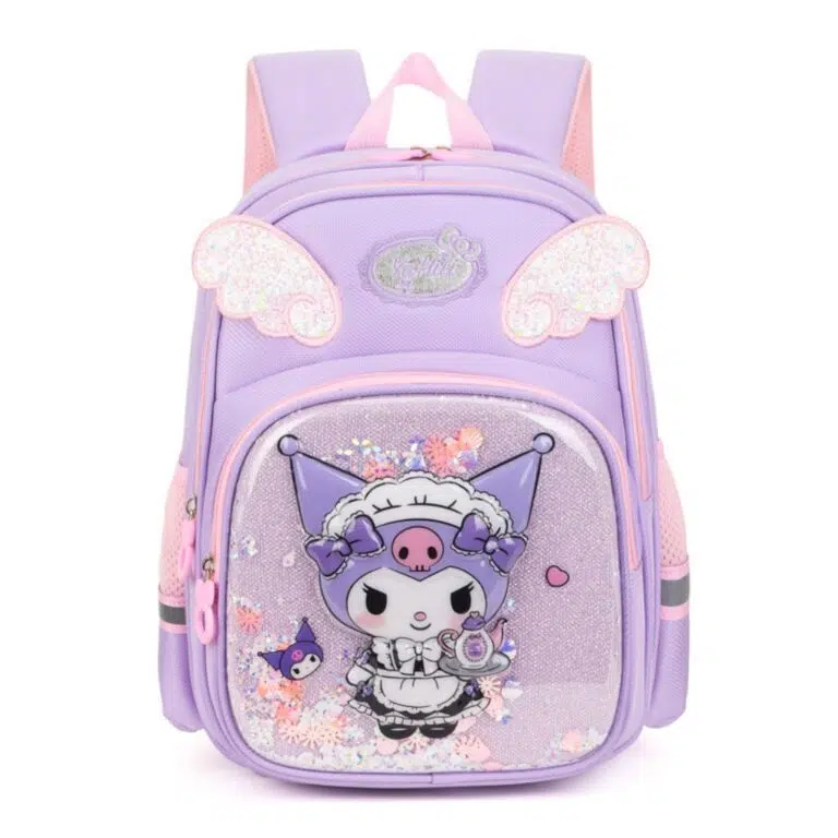 کوله پشتی مدرسه دخترانه کرومی و هلوکیتی اکلیلی-کرومی بنفش