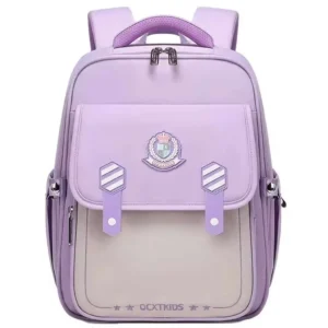 کوله پشتی مینیمال مدل QCXTKIDS طرح star رنگ یاسی نمای رو به رو