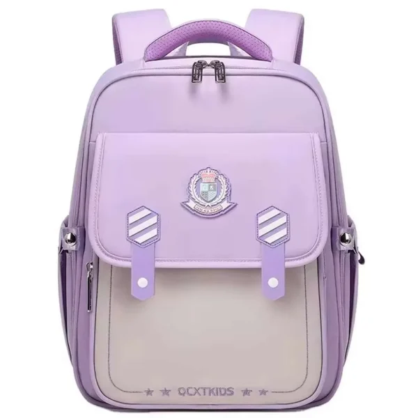 کوله پشتی مینیمال مدل QCXTKIDS طرح star رنگ یاسی نمای رو به رو