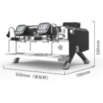 اسپرسو ساز صنعتی دو گروپ مولتی بویلر مدل T&Z KT-3 کد 1993 ابعاد