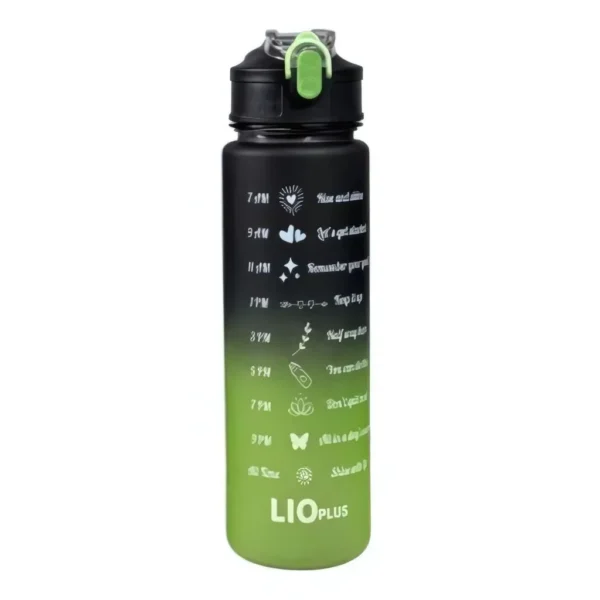 قمقمه اسپرت برند لیو پلاس حجم 800 ml رنگ مشکی سبز