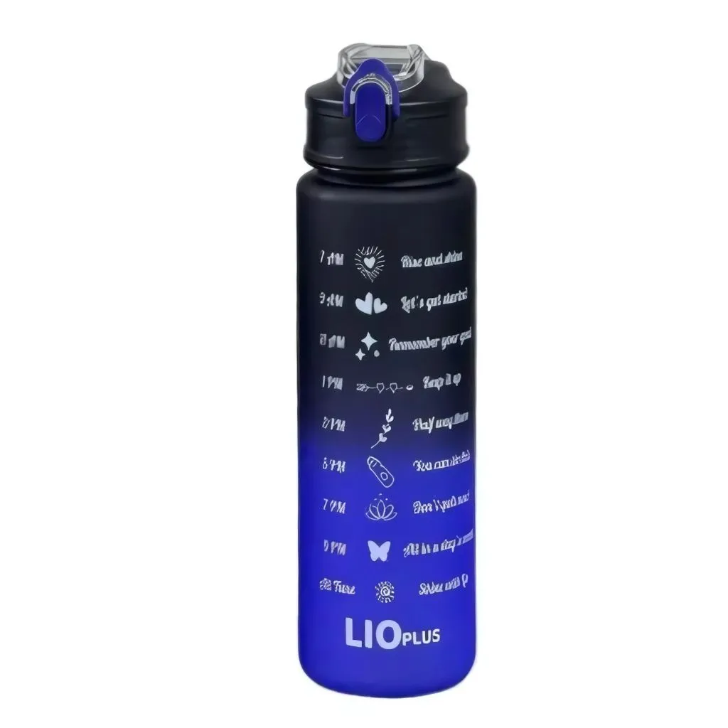 قمقمه اسپرت برند لیو پلاس حجم 800 ml رنگ مشکی نیلی