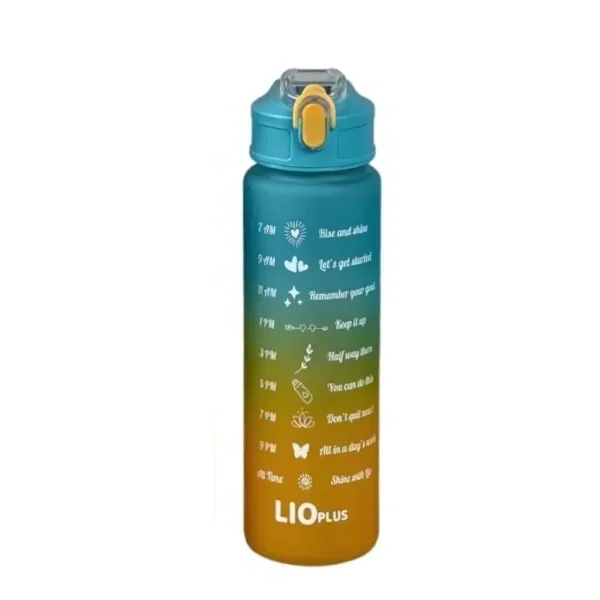 قمقمه اسپرت برند لیو پلاس حجم 800 ml رنگ آبی خردلی