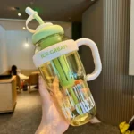 قمقمه فانتزی نی‌دار طرح بستنی دسته‌دار رنگ سبز