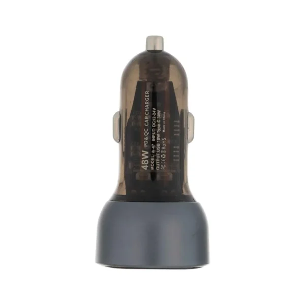 شارژر فندکی فست شارژ ۴۸ واتی دو پورت MOSSCO IK-47 با رقص نور و صفحه نمایش LED 3