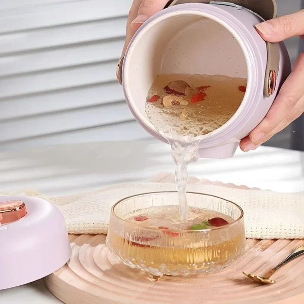 ظرف غذا برقی چند کاره رنگ صورتی نمای داخلی 2