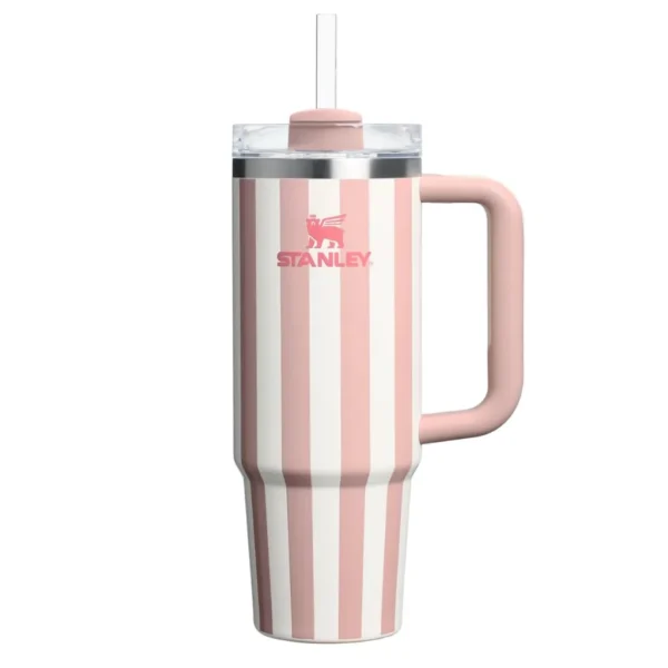 ماگ استنلی اورجینال راه راه مدل Quencher رنگ صورتی