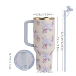 ماگ اورجینال استنلی LOVESHACKFANCY طرح Flowers مدل Quencher گنجایش 40oz - Image 27