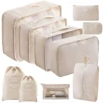 نظم دهنده چمدان سفری مدل 10 تکه رنگ کرم