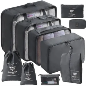 نظم دهنده چمدان سفری مدل 10 تکه رنگ مشکی