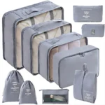 نظم دهنده چمدان سفری مدل 10 تکه رنگ طوسی
