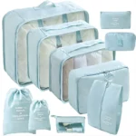 نظم دهنده چمدان سفری مدل 10 تکه رنگ سبز آبی