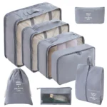 نظم دهنده چمدان مدل 8 تکه رنگ طوسی