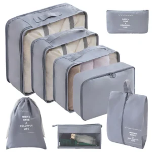 نظم دهنده چمدان مدل 8 تکه رنگ طوسی