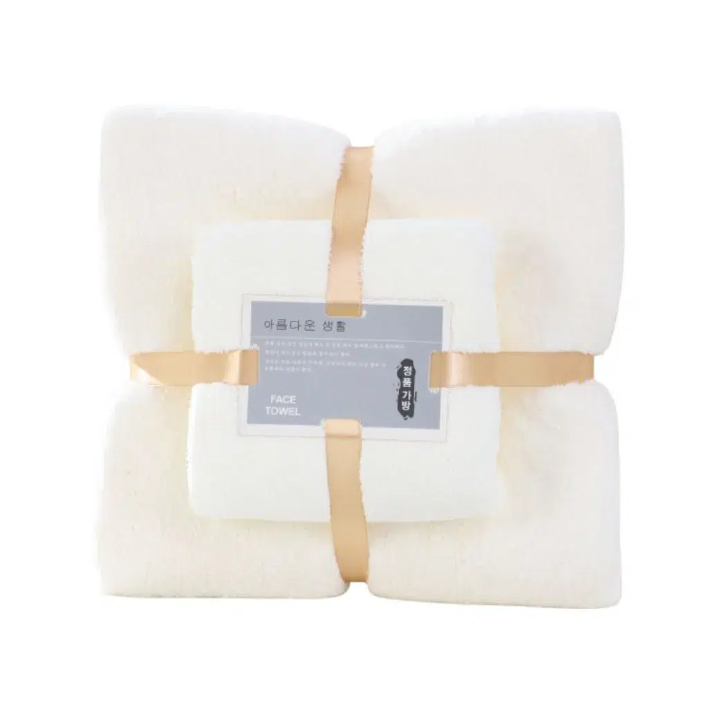 ست دو تکه حوله مسافرتی مدل میکروفایبر رنگ کرم