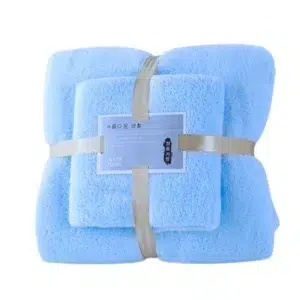 ست دو تکه حوله مسافرتی مدل میکروفایبر رنگ آبی