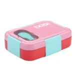 ظرف غذا استیل 2 محفظه ای ساده رنگ صورتی