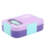 ظرف غذا استیل 2 محفظه ای ساده رنگ بنفش