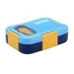 ظرف غذا استیل 3 محفظه ای مینیمال رنگ سرمه ای آبی