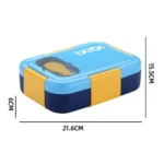 ظرف غذا استیل 3 محفظه ای مینیمال نمای ابعاد محصول