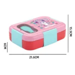 ظرف غذا استیل طرح کارتونی نمای ابعاد