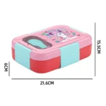 ظرف غذا دو محفظه استیل طرح کارتونی نمای ابعاد