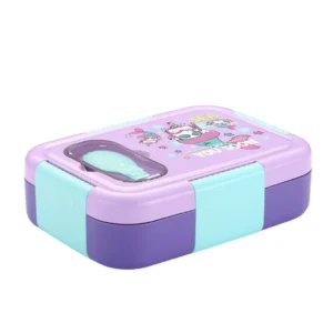 ظرف غذا دو محفظه استیل طرح کارتونی رنگ بنفش