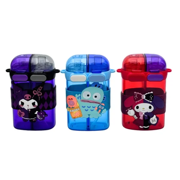 قمقمه دو مخزنه فانتزی طرح کارتونی نمای سه رنگ