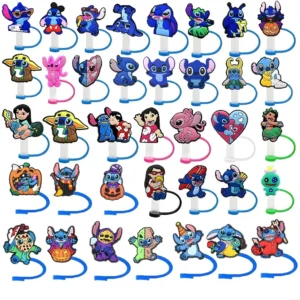 پک 5 عددی سر نی سیلیکونی تامبلر استنلی طرح استیچ نمای 17