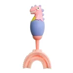 مسواک چرخشی طرح دایناسور صورتی