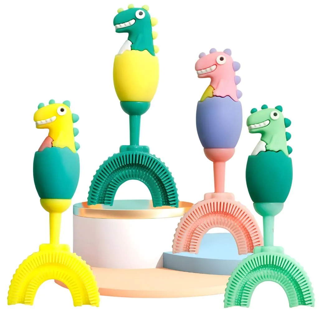 مسواک چرخشی طرح دایناسور رنگبندی مسواک چرخشی کودک طرح دایناسور رنگبندی