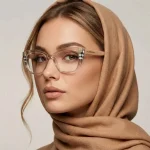 فریم عینک طبی زنانه طرح بربری گرد مدل Luxury Nude