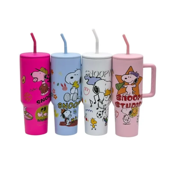 تامبلر طرح اسنوپی 1200ml با نی فلزی -رنگبندی