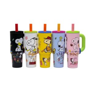 تامبلر نی دار جدید طرح Snoopy دسته دار 40oz کد m438 رنگبندی