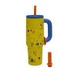 تامبلر نی دار ضد نشت Snoopy استیل 40oz-زرد